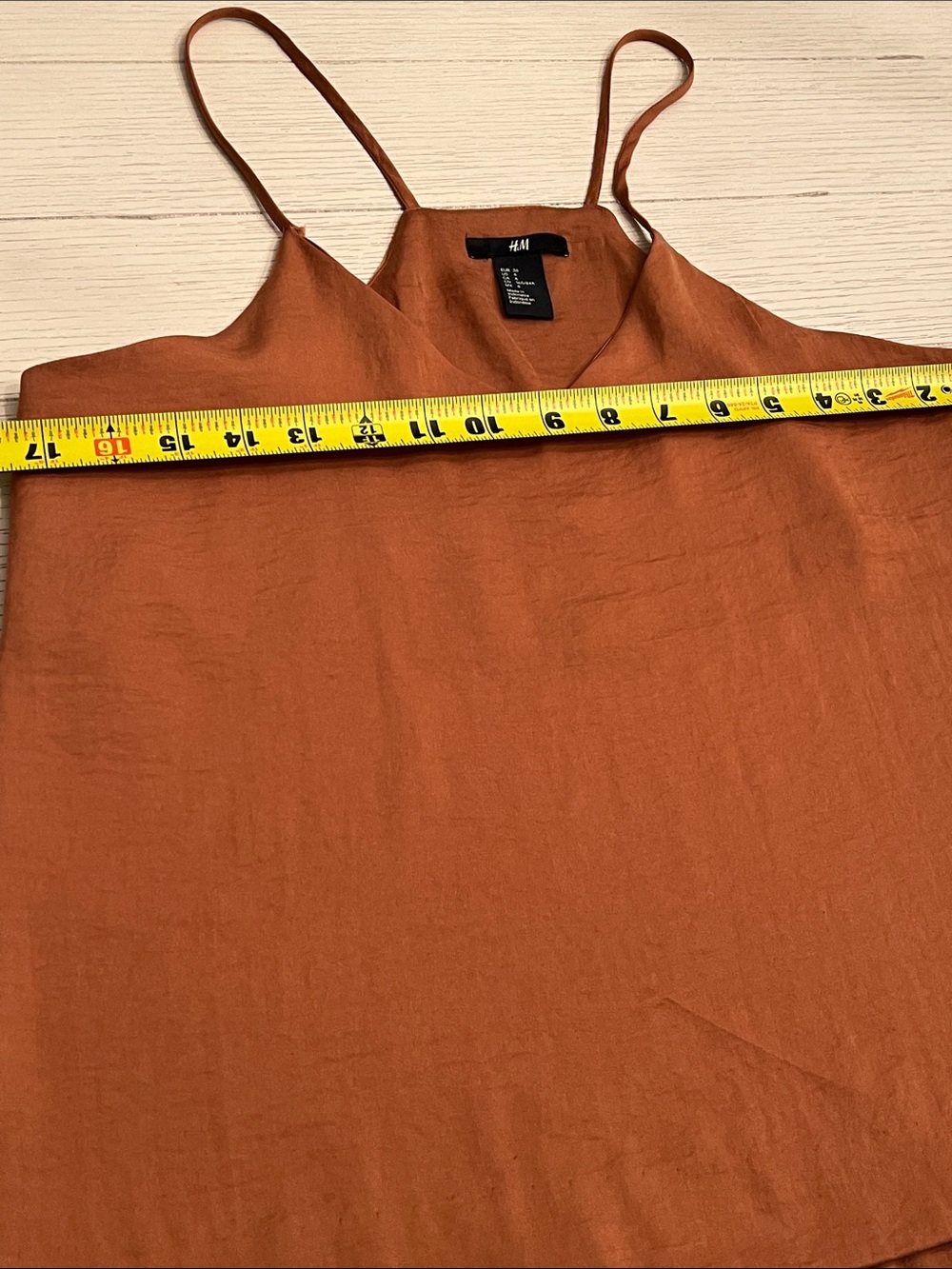 H&M Rust-Brown Satin Spaghetti-Strap Cami - Picture 8 of 9